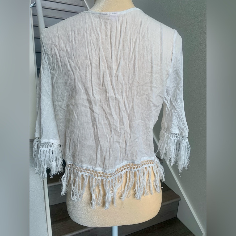 Melrose and Market White Fringe Top - Picture 2 of 7